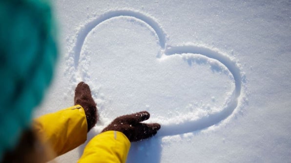 Heart Drawn in White Snow for Tribe Management